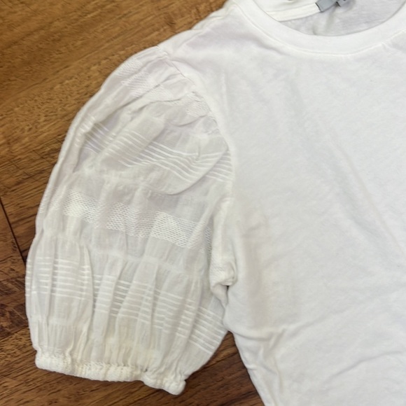 Rails Women’s White Short Sleeve Top with Puffy Sleeves Size S - Picture 3 of 5